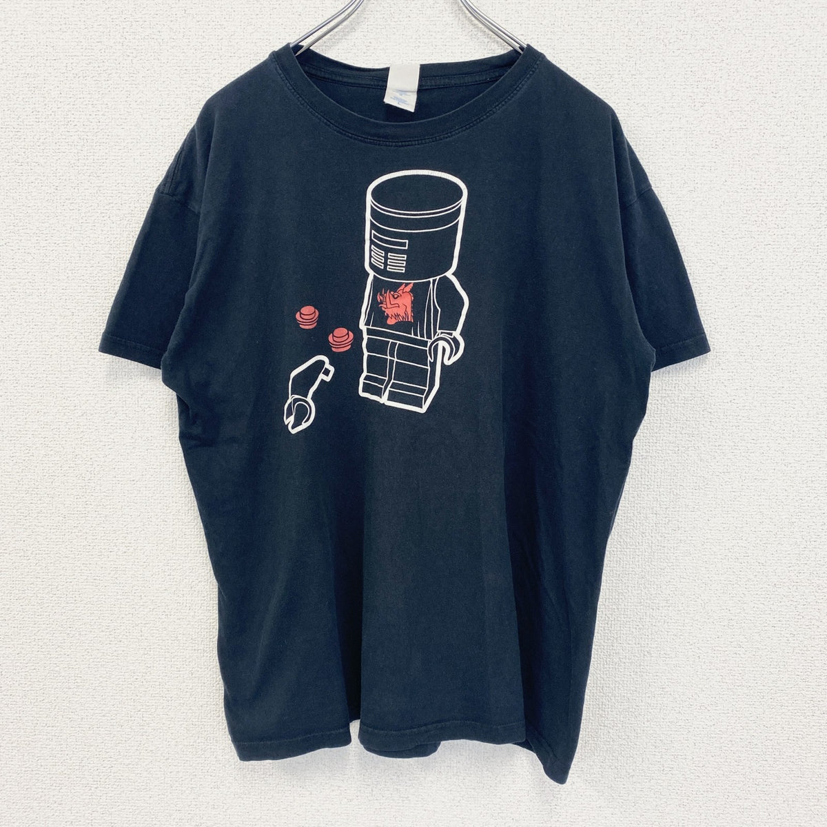 GILDAN ギルダン　半袖プリントTシャツ　LEGO　レゴ　クルーネック　春夏服　黒　ブラック　カジュアル　Lサイズ　古着
