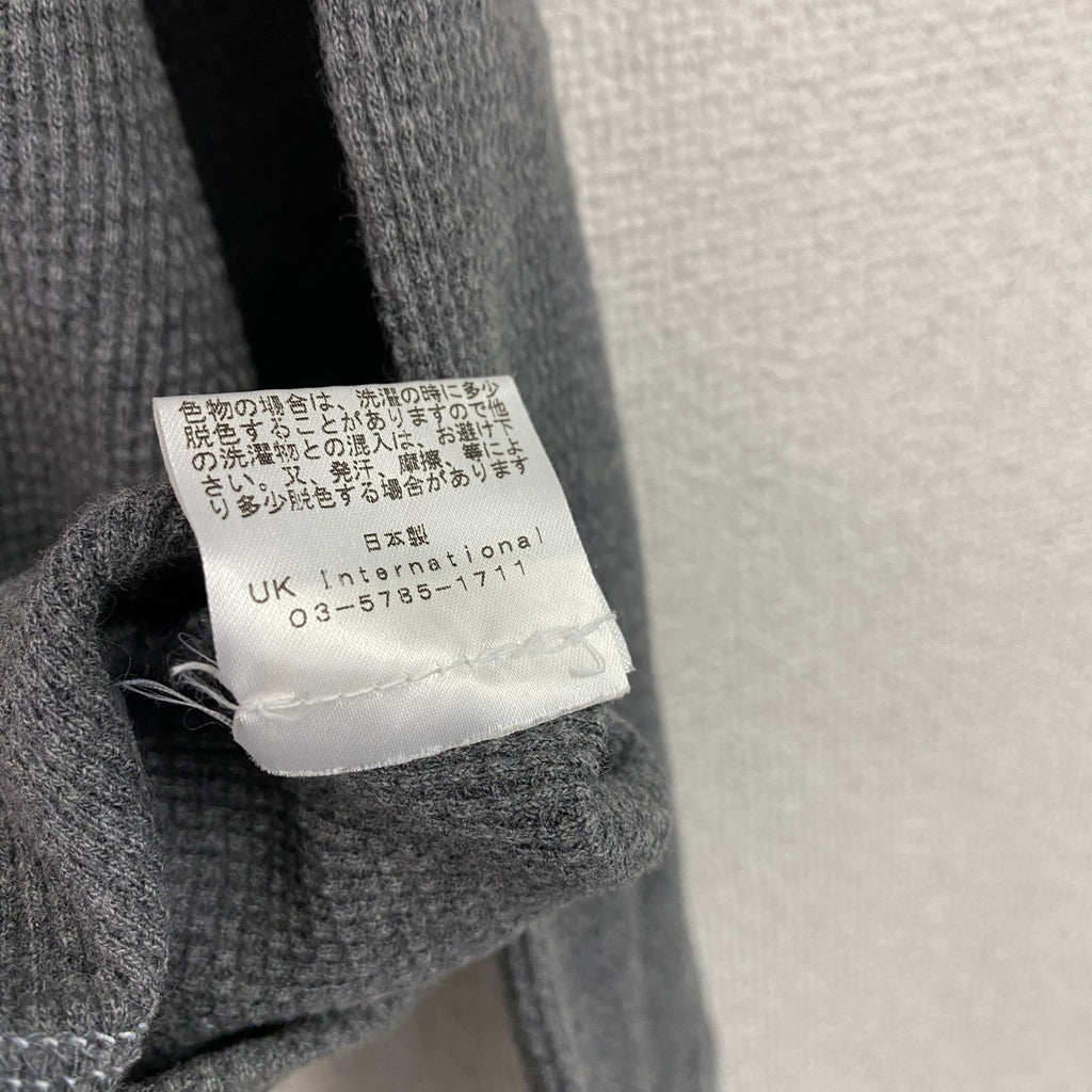 B.O.H.G. ORIGINAL CLOTHING　フルジップ長袖Tシャツ　サーマルロンT　8連プリント　ダークグレー　Mサイズ　古着