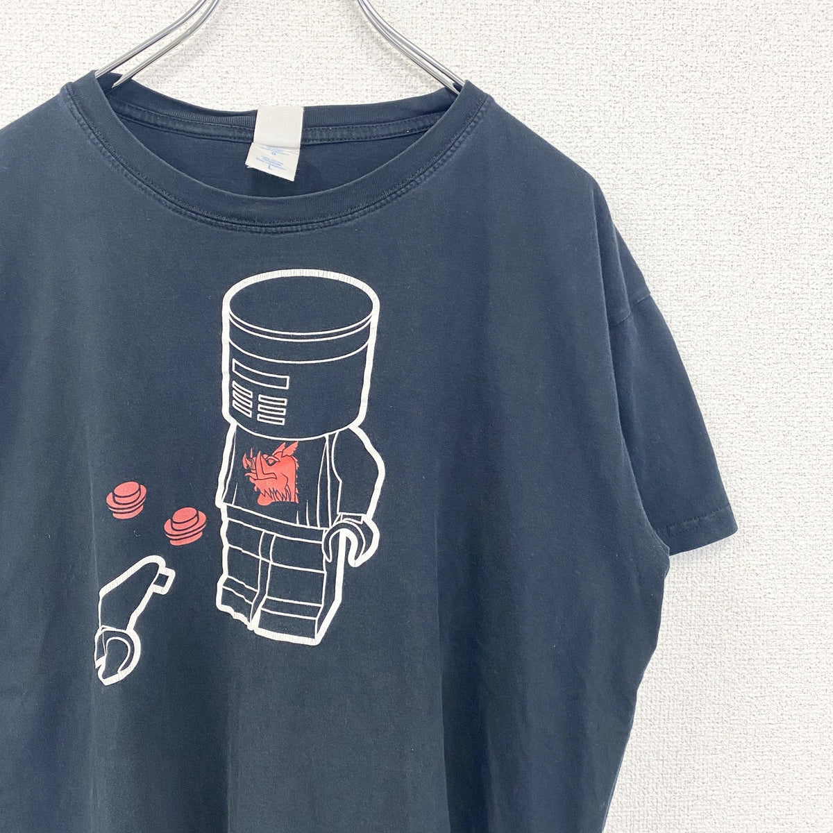 GILDAN ギルダン　半袖プリントTシャツ　LEGO　レゴ　クルーネック　春夏服　黒　ブラック　カジュアル　Lサイズ　古着