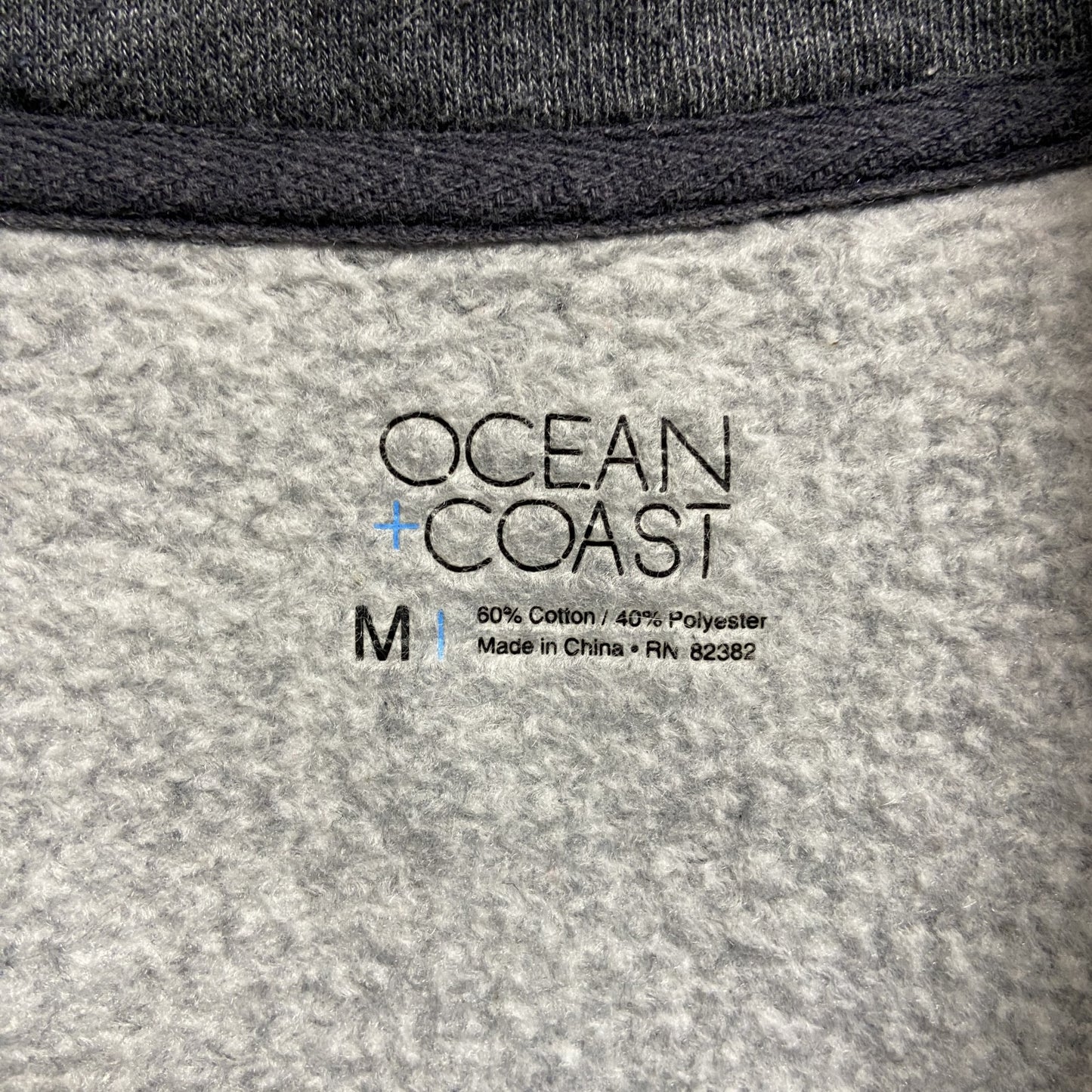 古着 used　OCEANCOAST　長袖ハーフジップスウェット　トレーナー　ダークグレー　秋冬服　Mサイズ