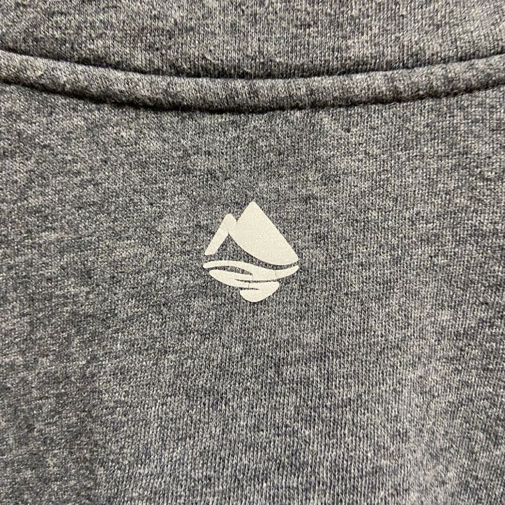OCEANCOAST　ハーフジップスウェット/トレーナー　ワンポイント　モノクロ　ビッグシルエット　ダークグレー　Mサイズ　古着