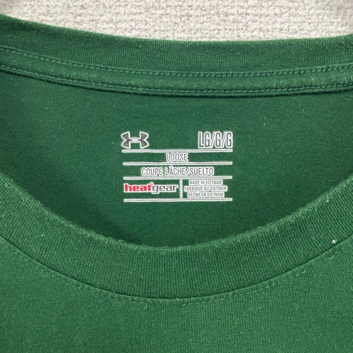 UNDER ARMOUR アンダーアーマー　半袖プリントTシャツ　NCAA　アメフト　クルーネック　緑　グリーン　Lサイズ　古着