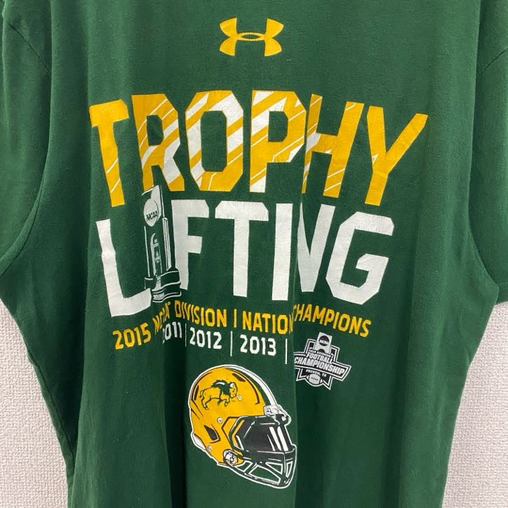 UNDER ARMOUR アンダーアーマー　半袖プリントTシャツ　NCAA　アメフト　クルーネック　緑　グリーン　Lサイズ　古着