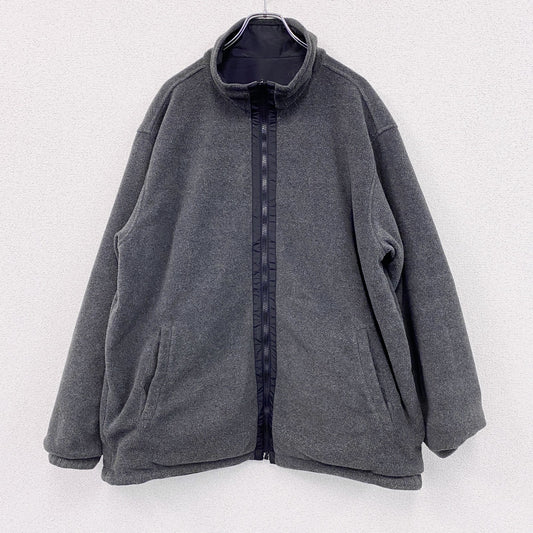 90s～　OLD UNIQLO　オールドユニクロ　フリースジャケット/ボアジャケット　リバーシブル　ヴィンテージ　グレー　ブラック　XLサイズ