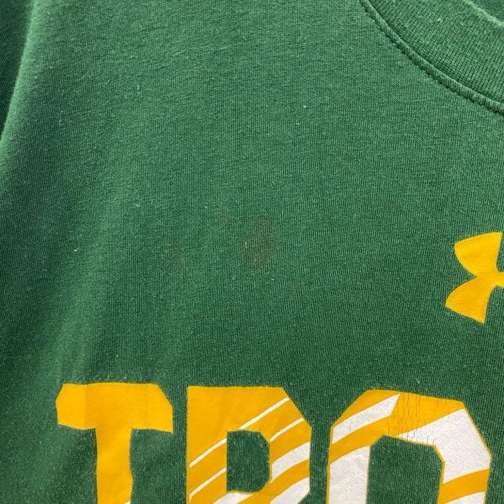 UNDER ARMOUR アンダーアーマー　半袖プリントTシャツ　NCAA　アメフト　クルーネック　緑　グリーン　Lサイズ　古着