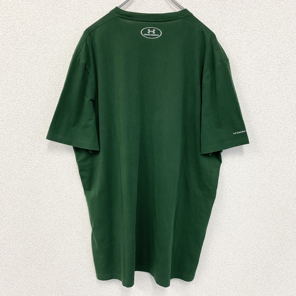 UNDER ARMOUR アンダーアーマー　半袖プリントTシャツ　NCAA　アメフト　クルーネック　緑　グリーン　Lサイズ　古着