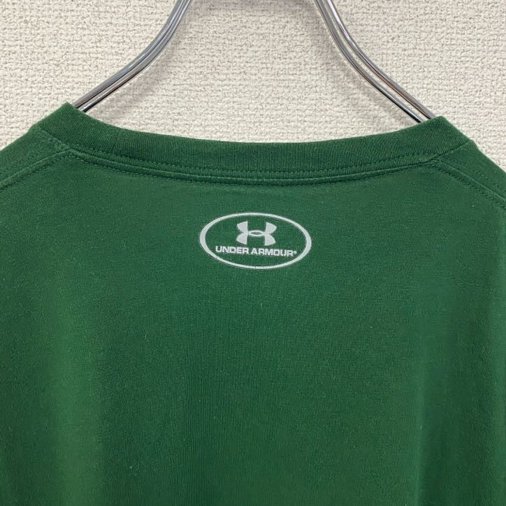 UNDER ARMOUR アンダーアーマー　半袖プリントTシャツ　NCAA　アメフト　クルーネック　緑　グリーン　Lサイズ　古着