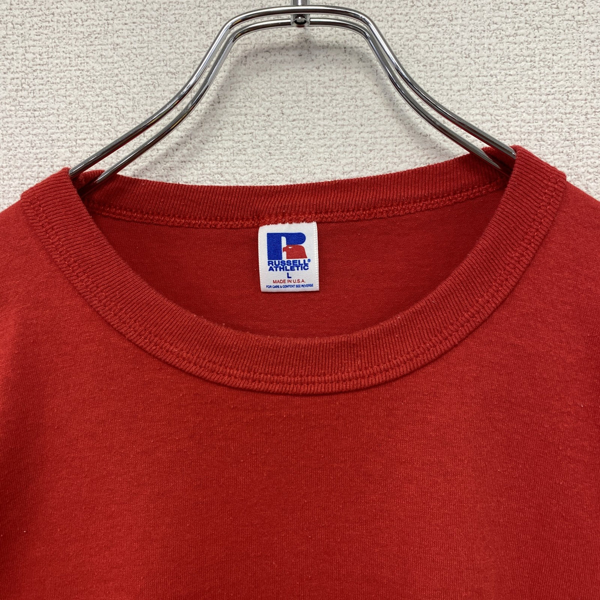 RUSSELL ATHLETIC　ラッセルアスレチック　半袖プリントTシャツ　ヴィンテージ　シングルステッチ　赤　レッド　Lサイズ　古着