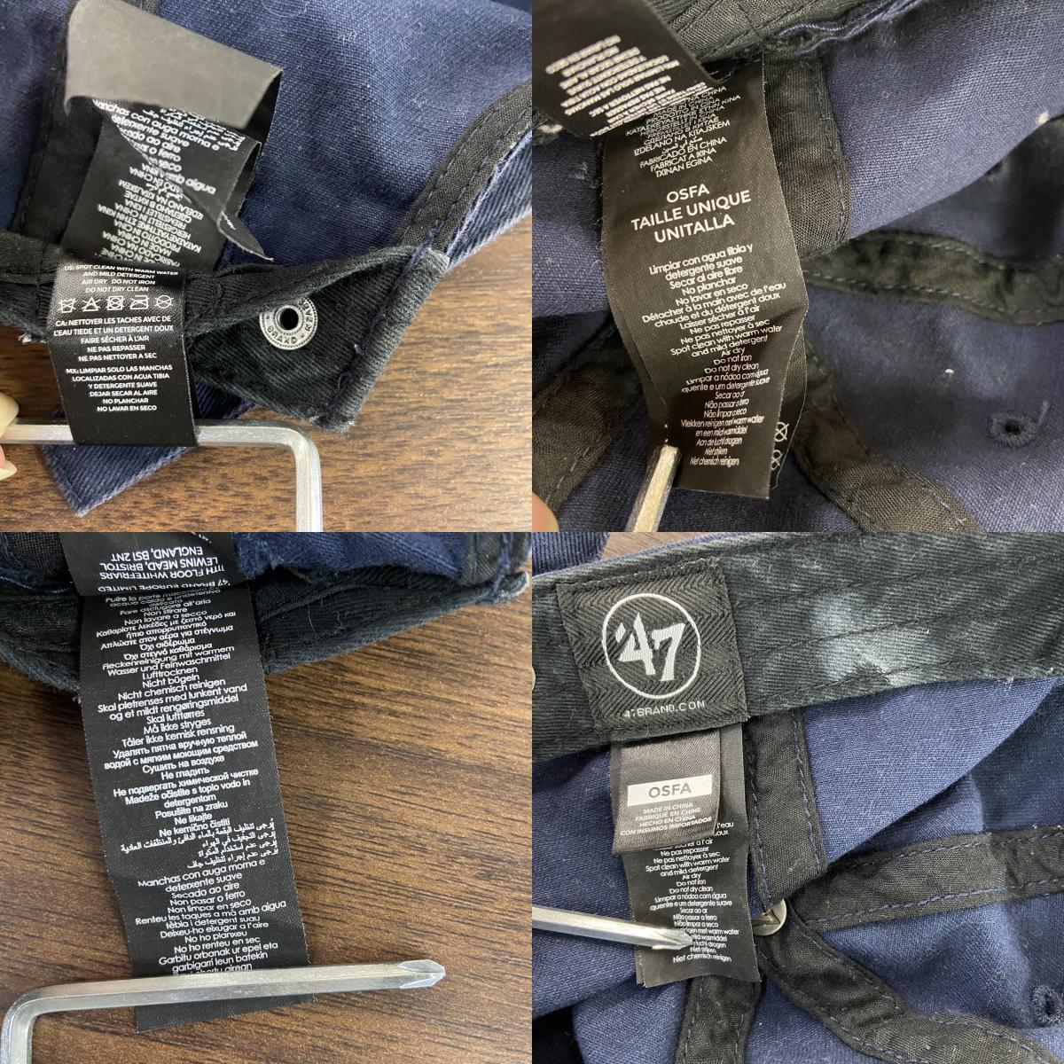 47/CLEAN UP　ボストンレッドソックス　6パネルキャップ　ベースボールキャップ　紺　ネイビー