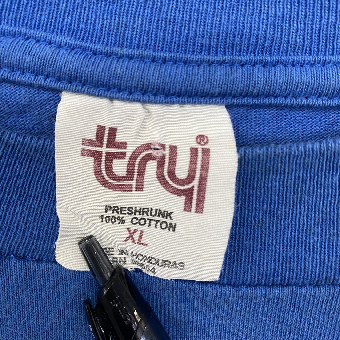 古着 used　TRY トライ　半袖ビッグプリントTシャツ　Disney　フロリダ　ミッキー　クルーネック　春夏服　青　XLサイズ