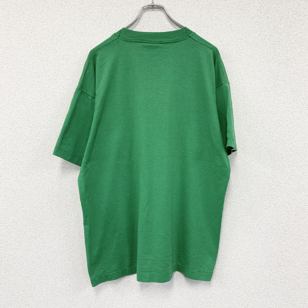 FRUIT OF THE LOOM　フルーツオブザルーム　BEST　半袖プリントTシャツ　ヴィンテージ　シングルステッチ　緑　グリーン　XLサイズ カットソー メンズ コットン 古着
