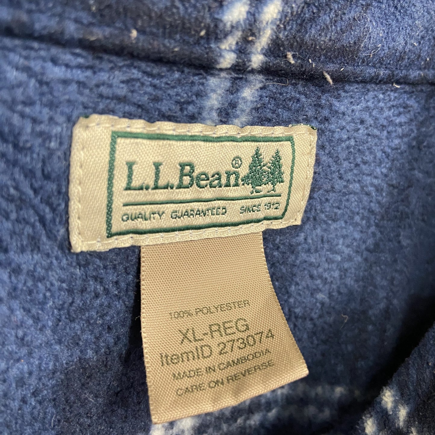 L.L.Bean　エルエルビーン　長袖フリースシャツ　青　ブルー　XLサイズ