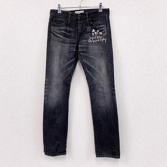 VANQUISH　ヴァンキッシュ　Disney　ディズニー　ミッキーマウス　デニムパンツ/ジーンズ　ブラック　30サイズ