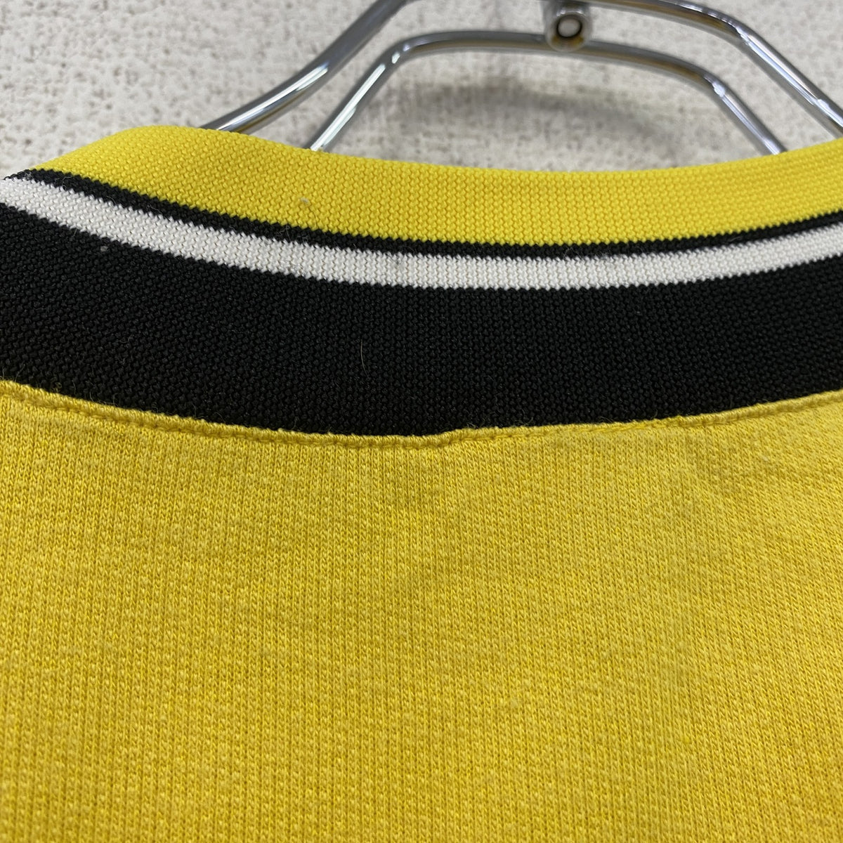 adidas　アディダス　ハーフジップ半袖スウェット/トレーナー　デカロゴ　バイカラー　黄色　イエロー　古着
