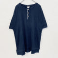KNIGHTSBRIDGE　半袖無地Tシャツ　シンプルデザイン　ノームコア　ヘンリーネック　ネイビー　紺　Lサイズ　古着