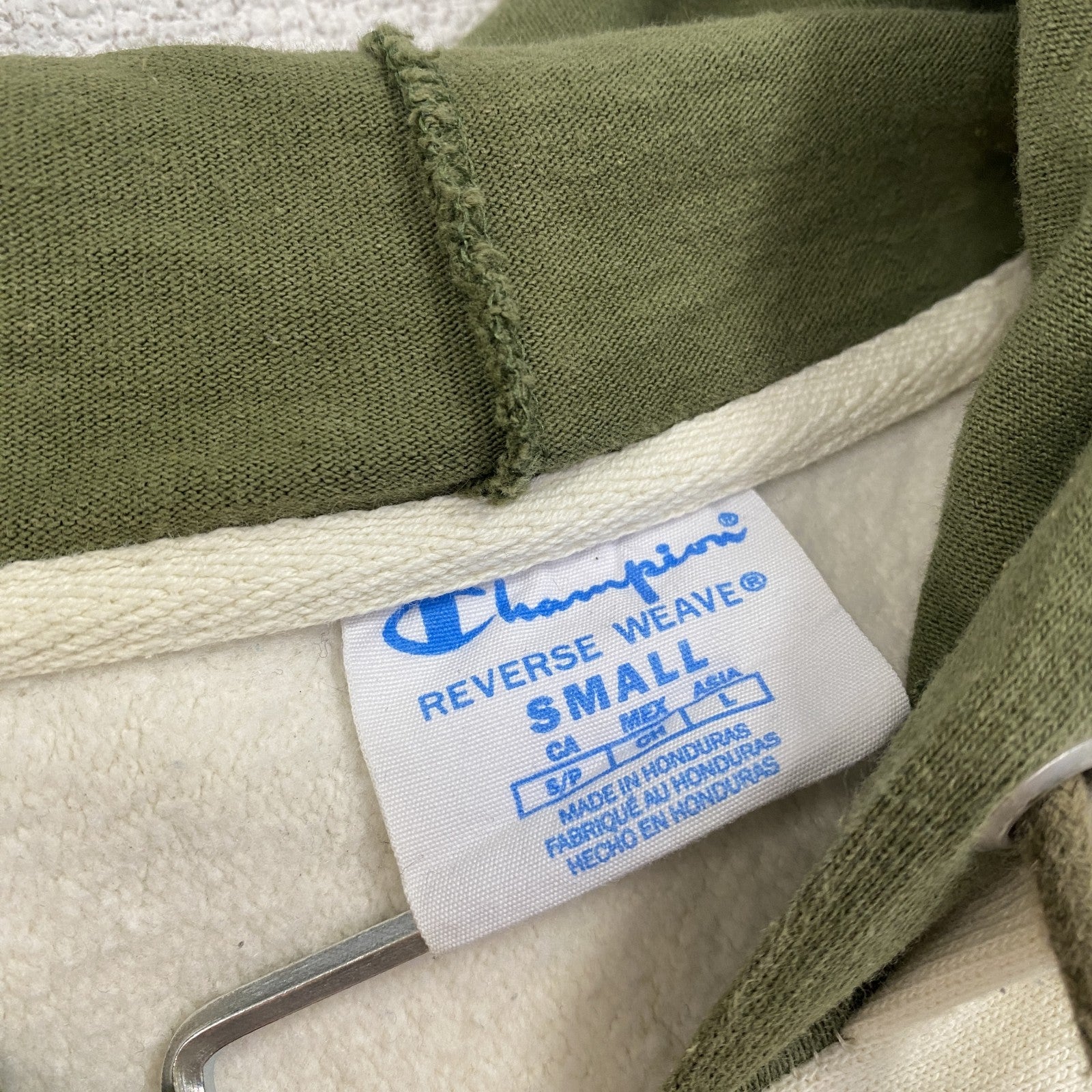 Champion　チャンピオン　リバースウィーブ　スウェットパーカー/フーディー　アイボリー　Sサイズ　古着