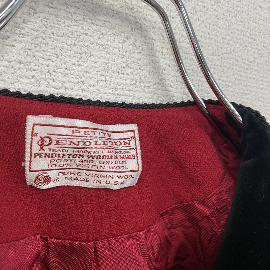 70s　PENDLETON　ペンドルトン　ウールテーラードジャケット　ダブルボタン　ヴィンテージ　赤　レッド　古着