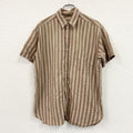 70s～80s　THE DOES CO.,LTB　半袖シャツ　ストライプ柄　茶色　ブラウン　古着
