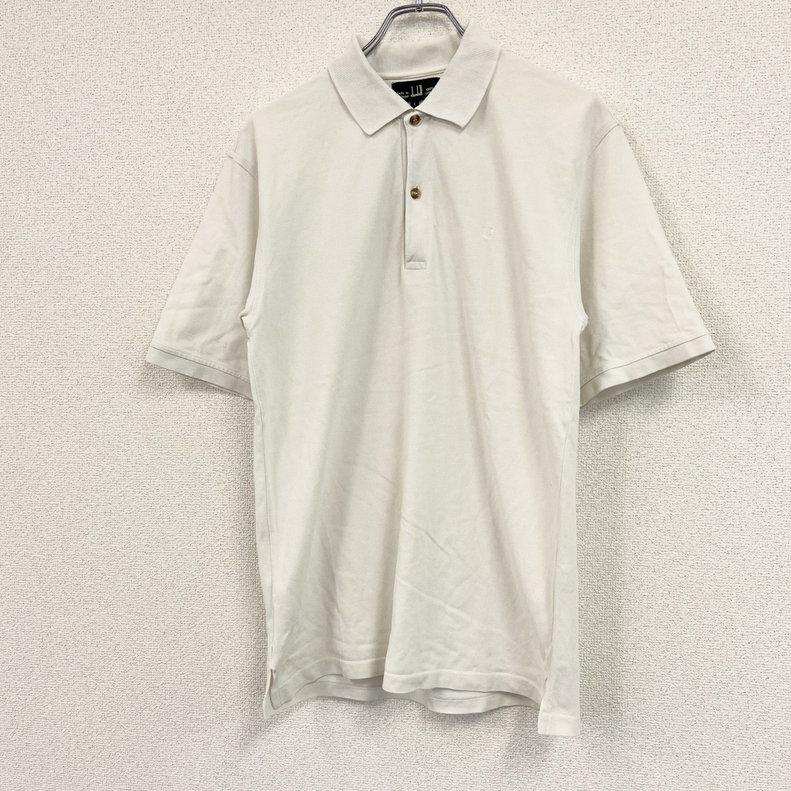 dunhill　ダンヒル　半袖ポロシャツ　白　ホワイト　Lサイズ