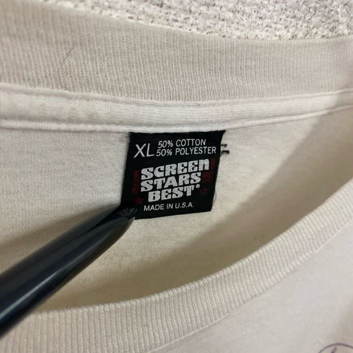 SCREEN STARS BEST　スクリーンスターズベスト　長袖Tシャツ/ロンT　シングルステッチ　白　ホワイト　XLサイズ　古着