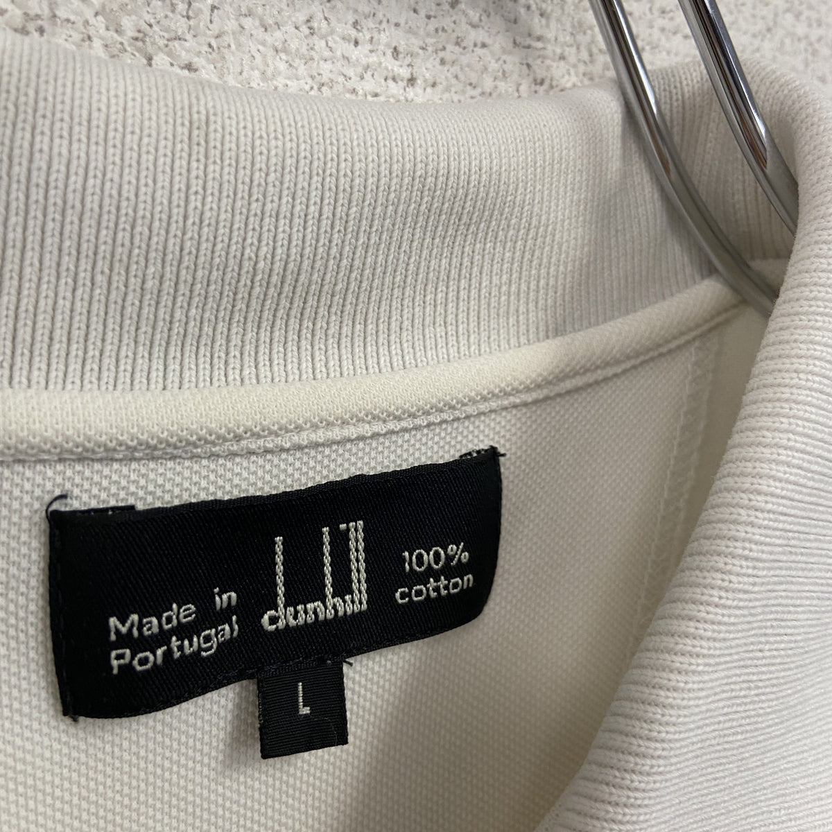 dunhill　ダンヒル　半袖ポロシャツ　白　ホワイト　Lサイズ　古着