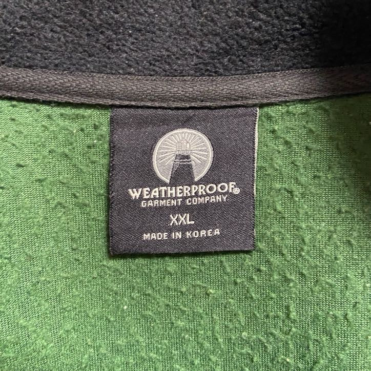 古着 used　WEATHERPROOF　長袖ジップアップフリース　ブルゾン　緑　グリーン　ビックシルエット　XXLサイズ