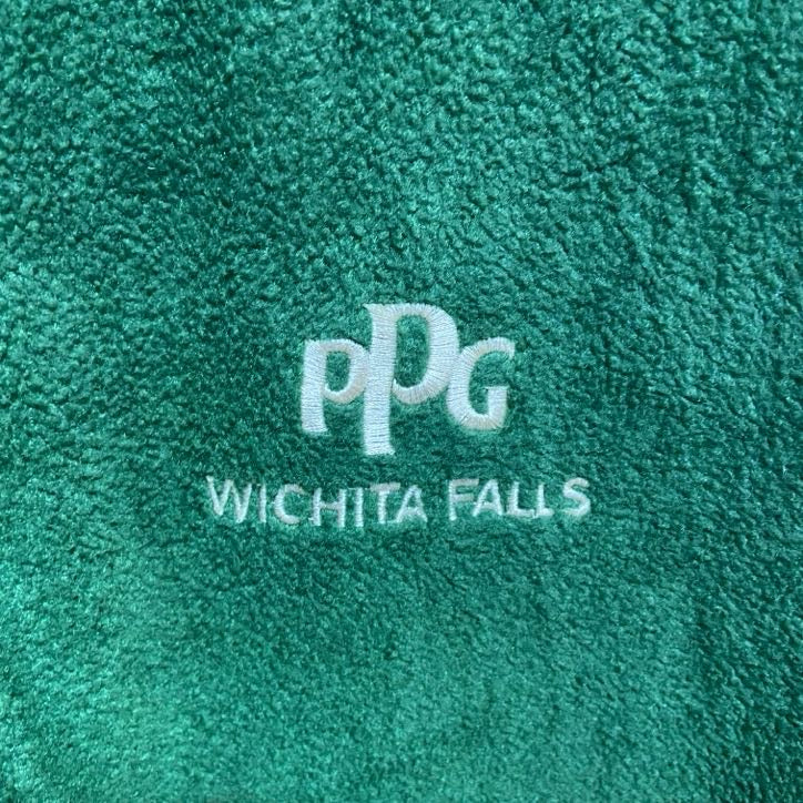 WEATHERPROOF　長袖ジップアップフリースジャケット　ワンポイント刺繍　緑　グリーン　ビッグシルエット　XXLサイズ　古着