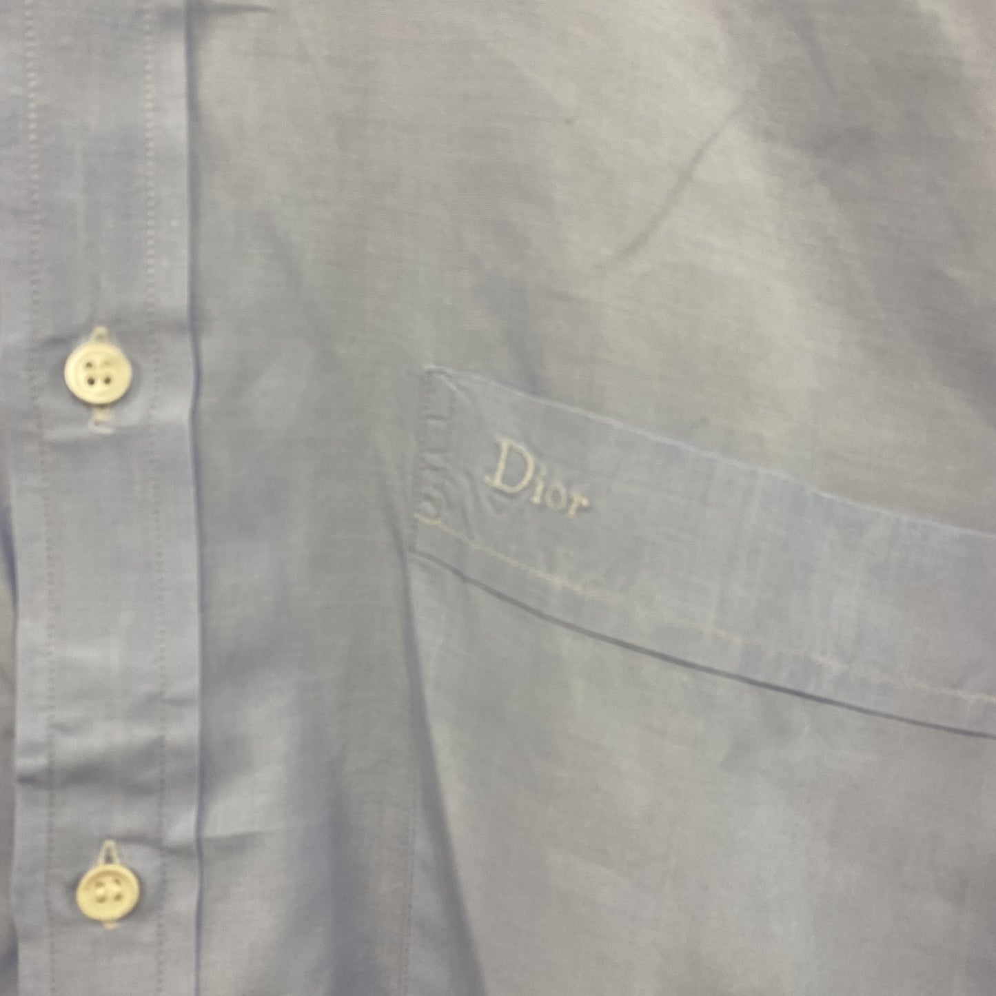 ～90s　Christian Dior MONSIEUR　クリスチャンディオール　長袖ドレスシャツ　ヴィンテージ　ブルー