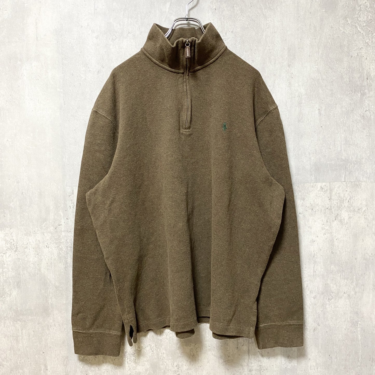 Polo by Ralph Lauren　ラルフローレン　ハーフジップスウェット　コットンニット　茶　XLサイズ　