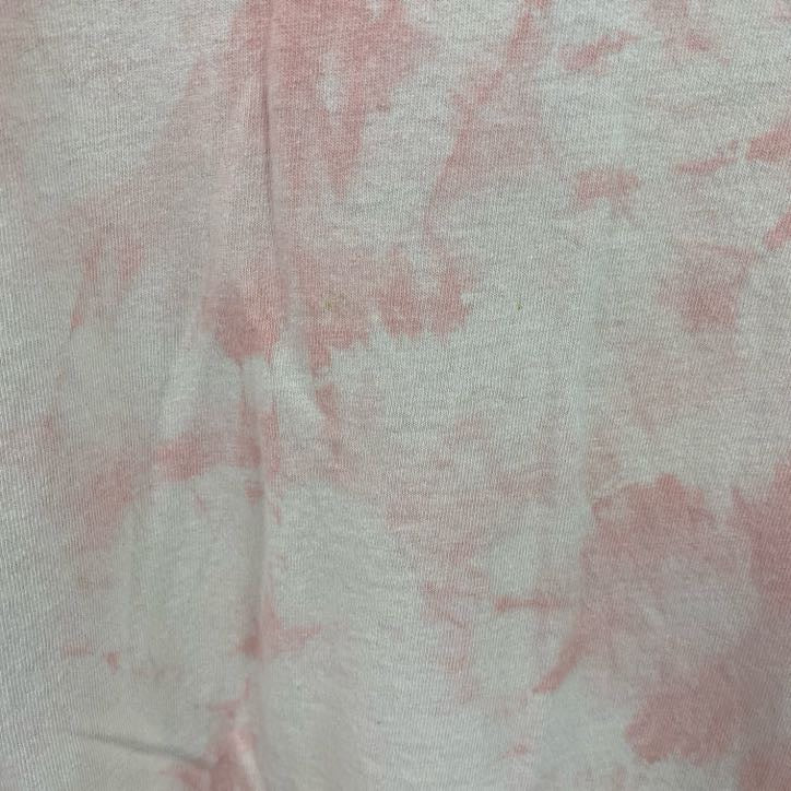 Hanes　ヘインズ　半袖プリントTシャツ　シングルステッチ　ヴィンテージ　タイダイ　ピンク　2XLサイズ　古着