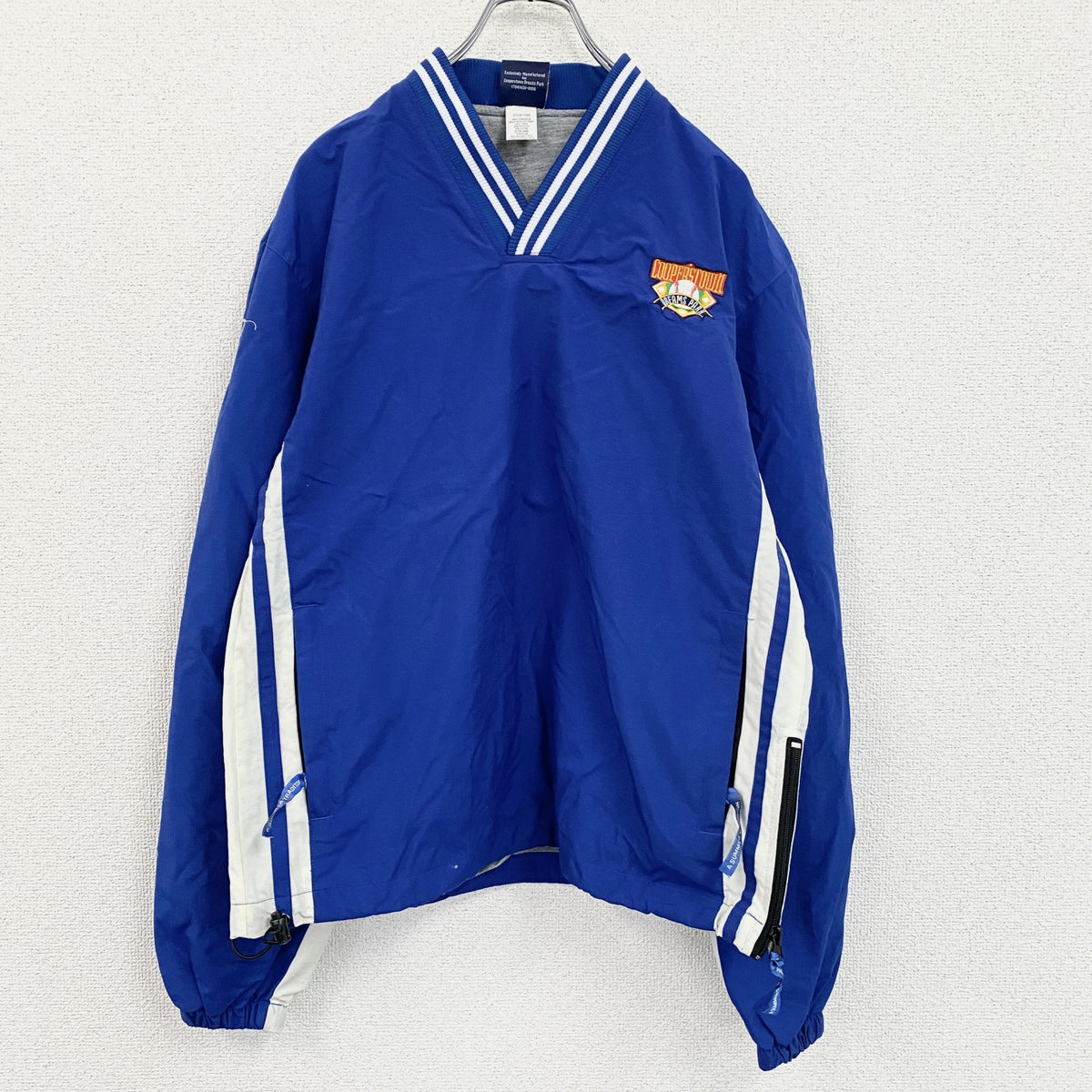90s　COOPERSTOWN　クーパーズタウン　ナイロンプルオーバージャケット　ヴィンテージ　青　ブルー　古着