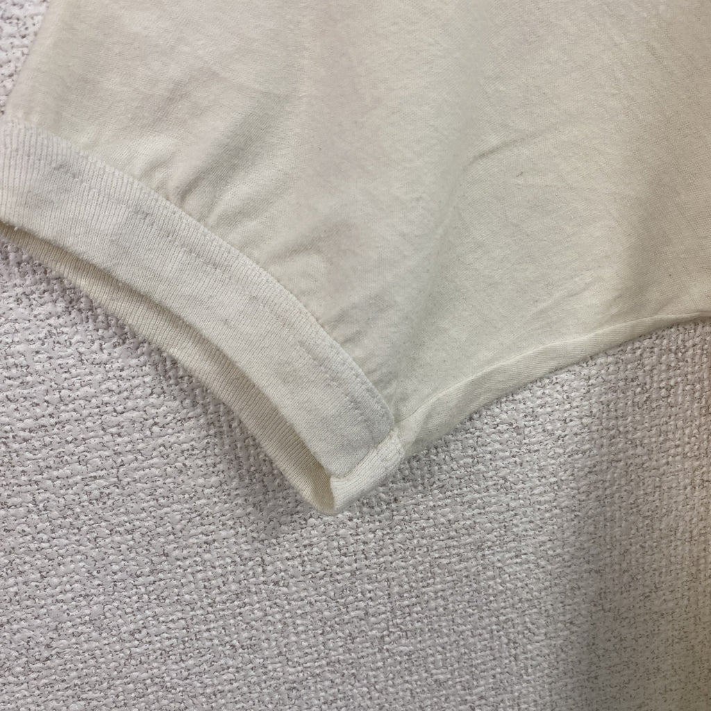 半袖プリントTシャツ　シングルステッチ　ヴィンテージ　白　ホワイト カットソー メンズ コットン 古着