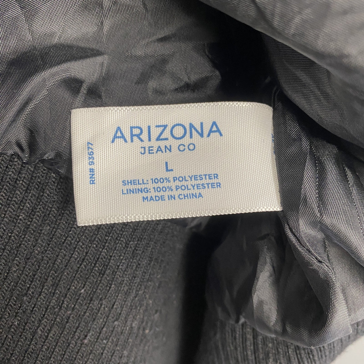 ARIZONA　フリーススタジャン/スタジアムジャケット　黒　ブラック　Lサイズ　古着