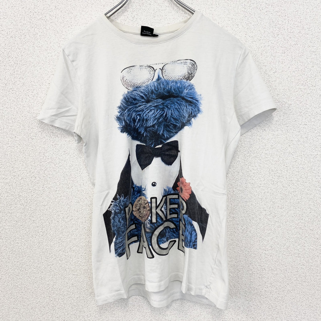 SESAMS STRAAT　半袖オリジナルプリントTシャツ　クッキーモンスター　クルーネック　白色　春夏　Sサイズ　古着
