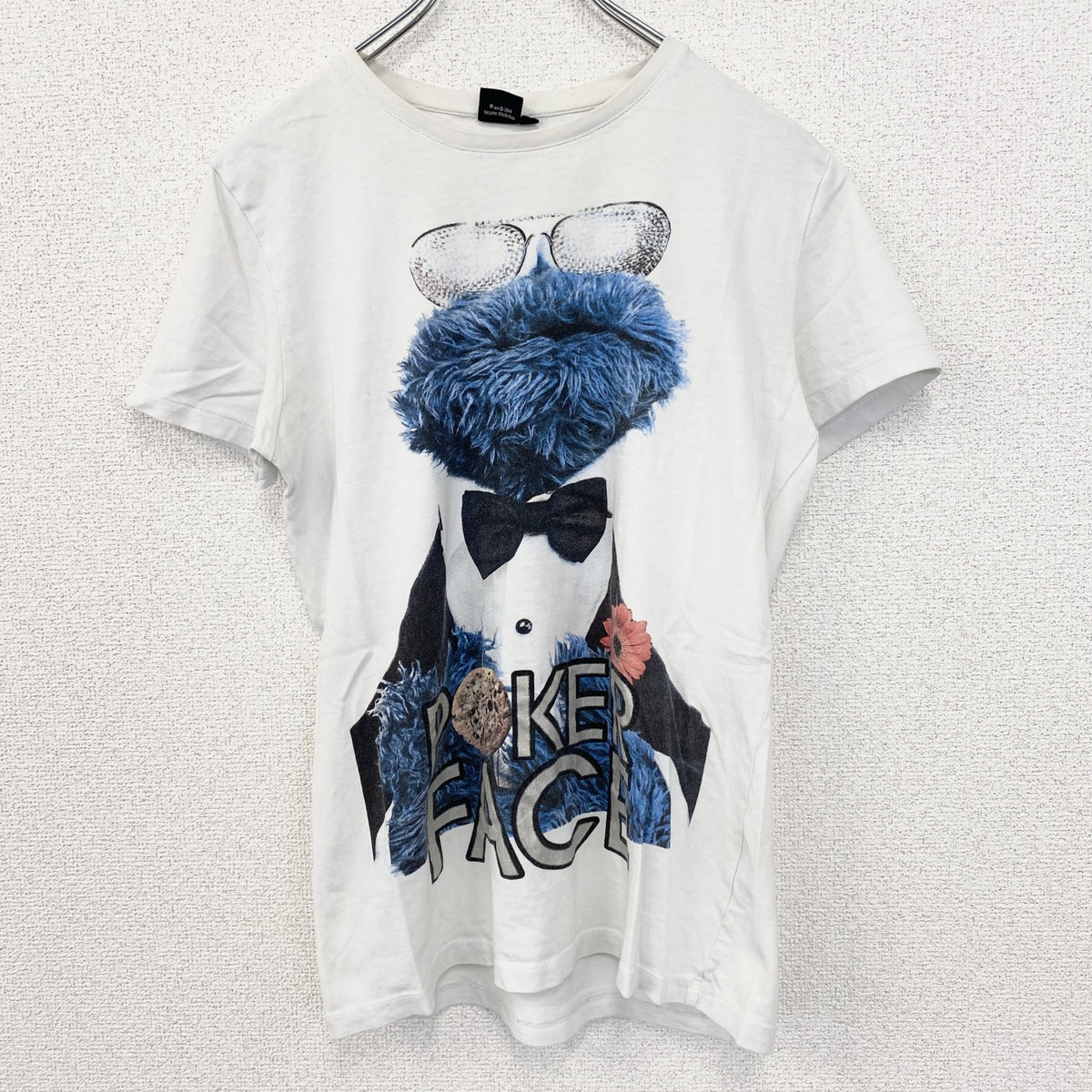 SESAMS STRAAT　半袖オリジナルプリントTシャツ　クッキーモンスター　クルーネック　白色　春夏　Sサイズ　古着