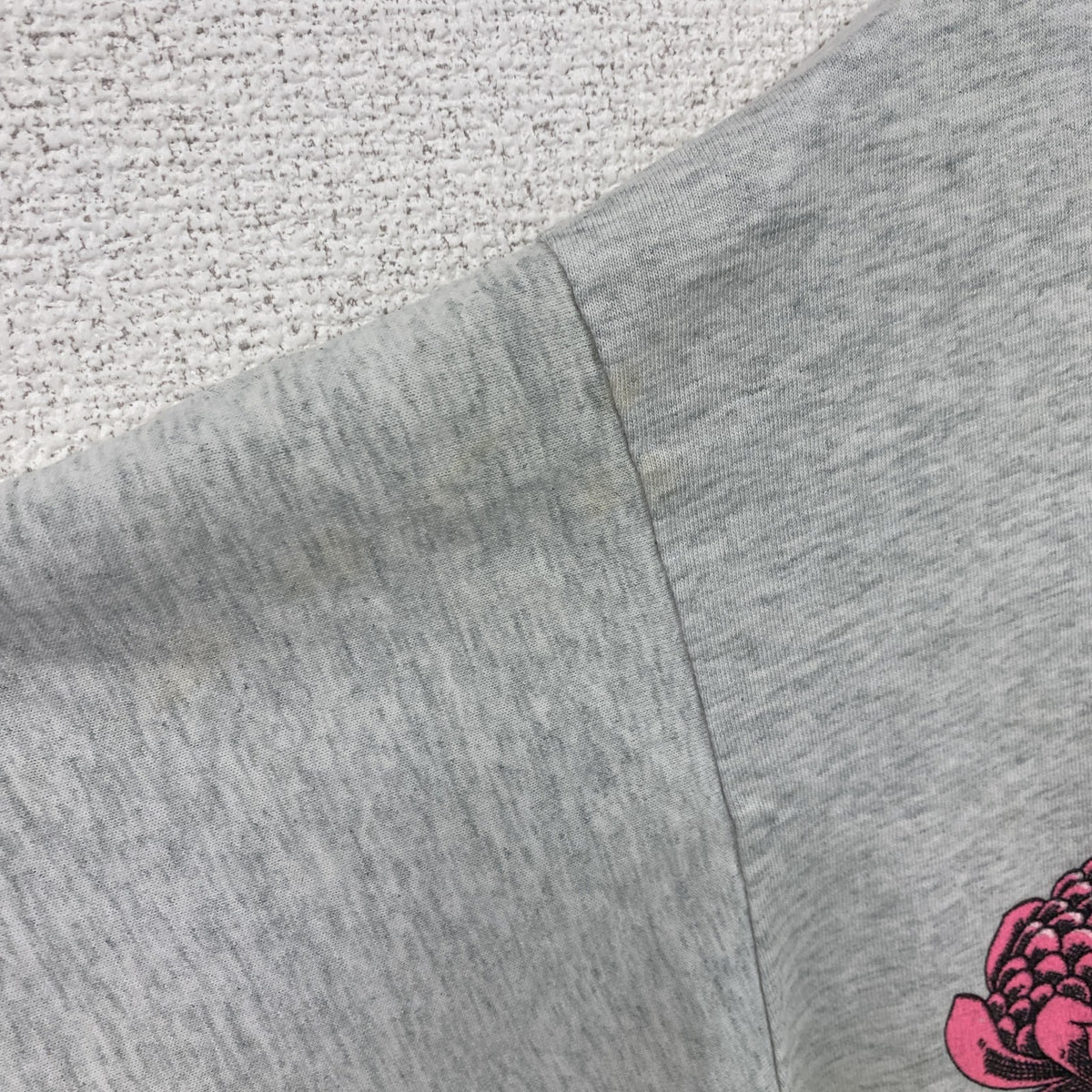 半袖プリントTシャツ　シングルステッチ　ヴィンテージ　霜降りグレー　Lサイズ　古着
