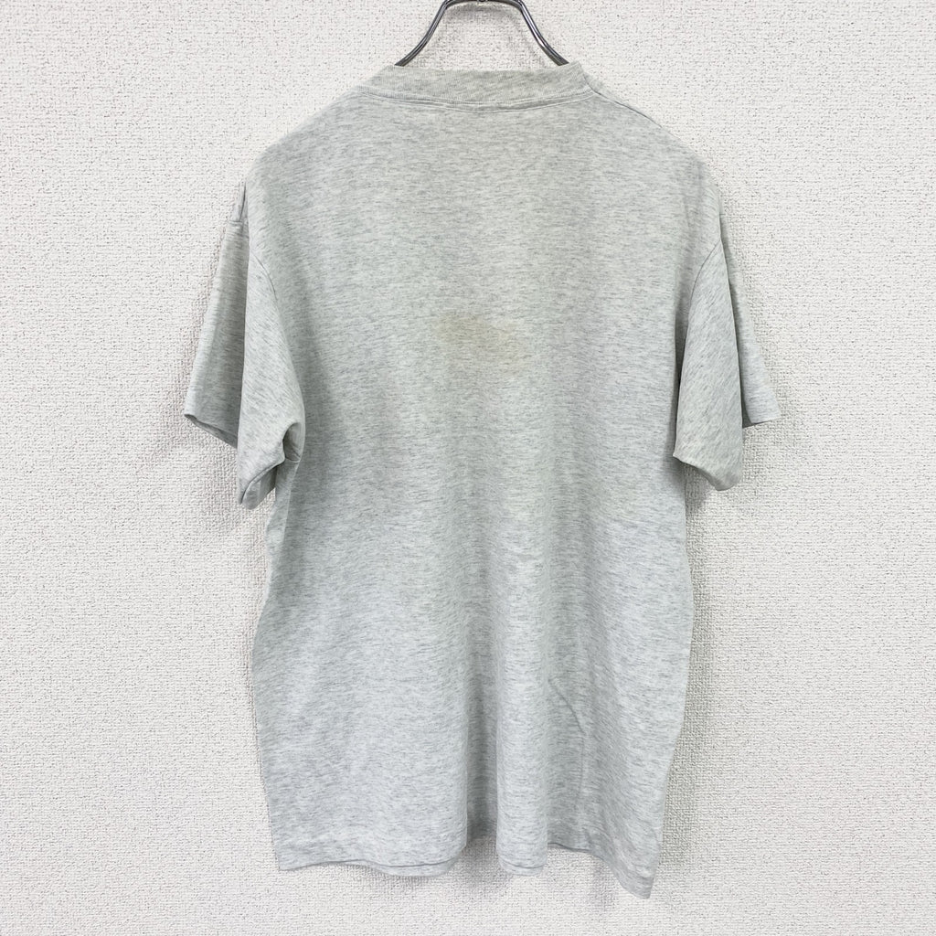 半袖プリントTシャツ　シングルステッチ　ヴィンテージ　霜降りグレー　Lサイズ　古着