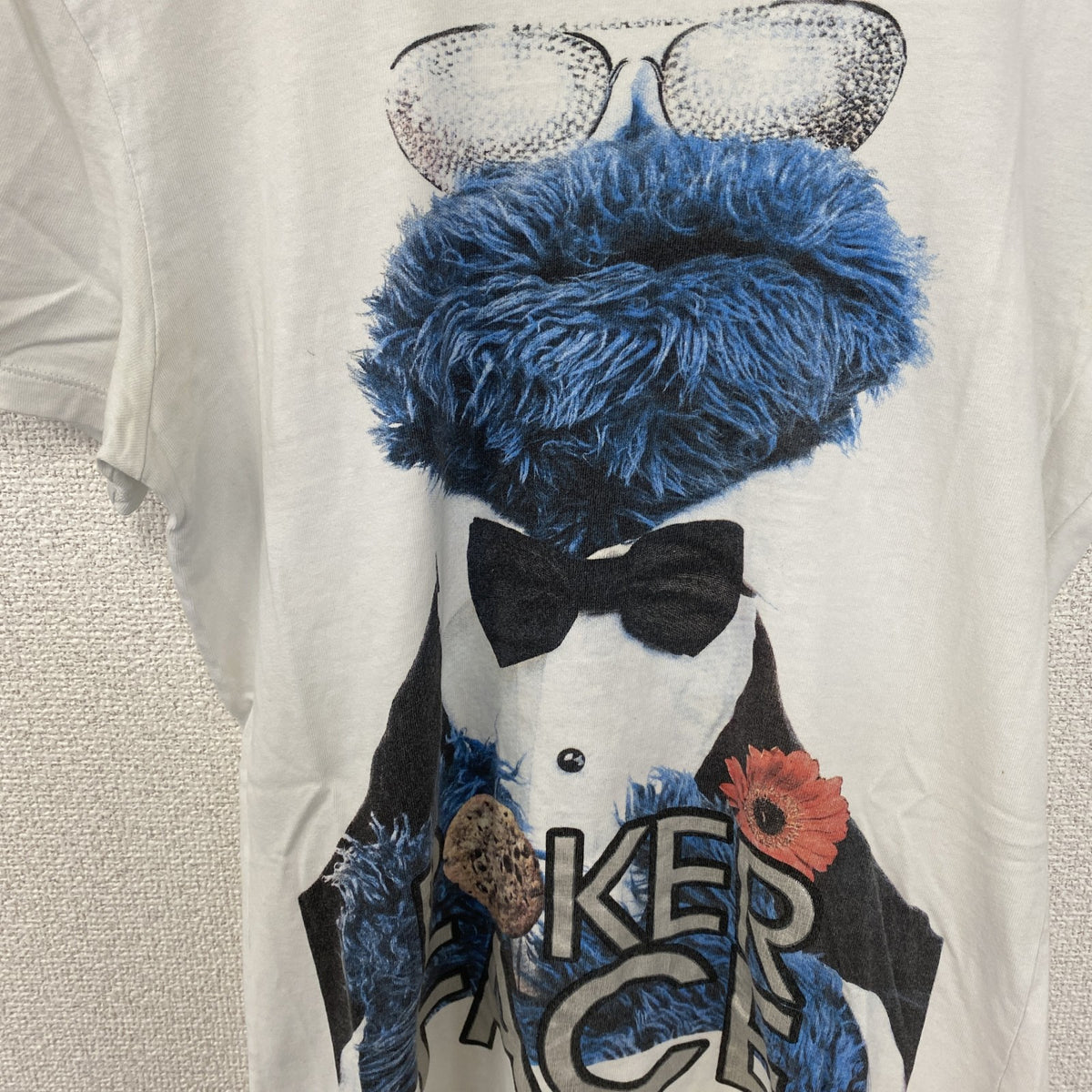 SESAMS STRAAT　半袖オリジナルプリントTシャツ　クッキーモンスター　クルーネック　白色　春夏　Sサイズ　古着