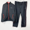 SRIXON　スリクソン　ジャージセットアップ　トラックジャケット　トラックパンツ　中綿入り　刺繍ロゴ　黒　ブラック　Lサイズ　古着