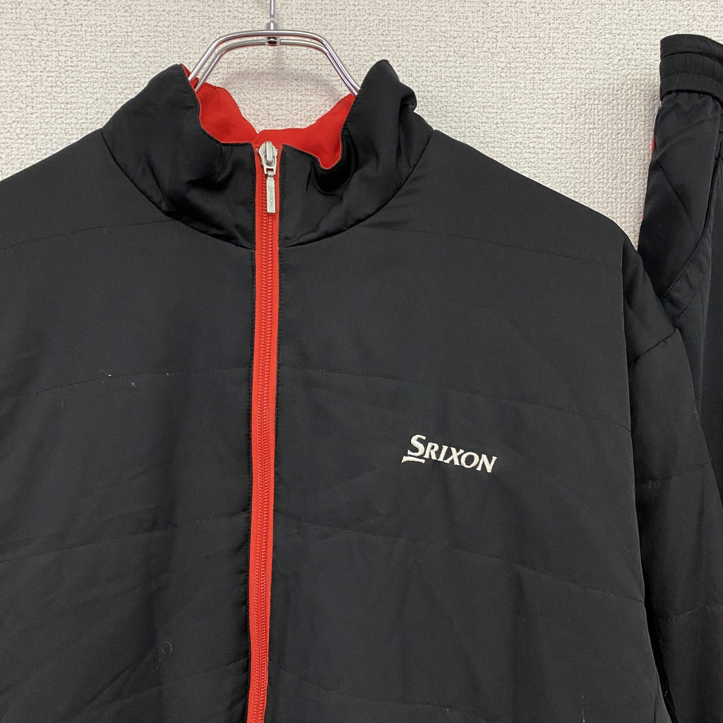 SRIXON　スリクソン　ジャージセットアップ　トラックジャケット　トラックパンツ　中綿入り　刺繍ロゴ　黒　ブラック　Lサイズ　古着