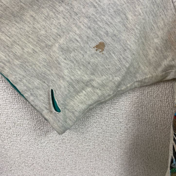 CALCRU　カルクルー　半袖プリントTシャツ　シングルステッチ　ヴィンテージ　霜降りグレー　Lサイズ　古着