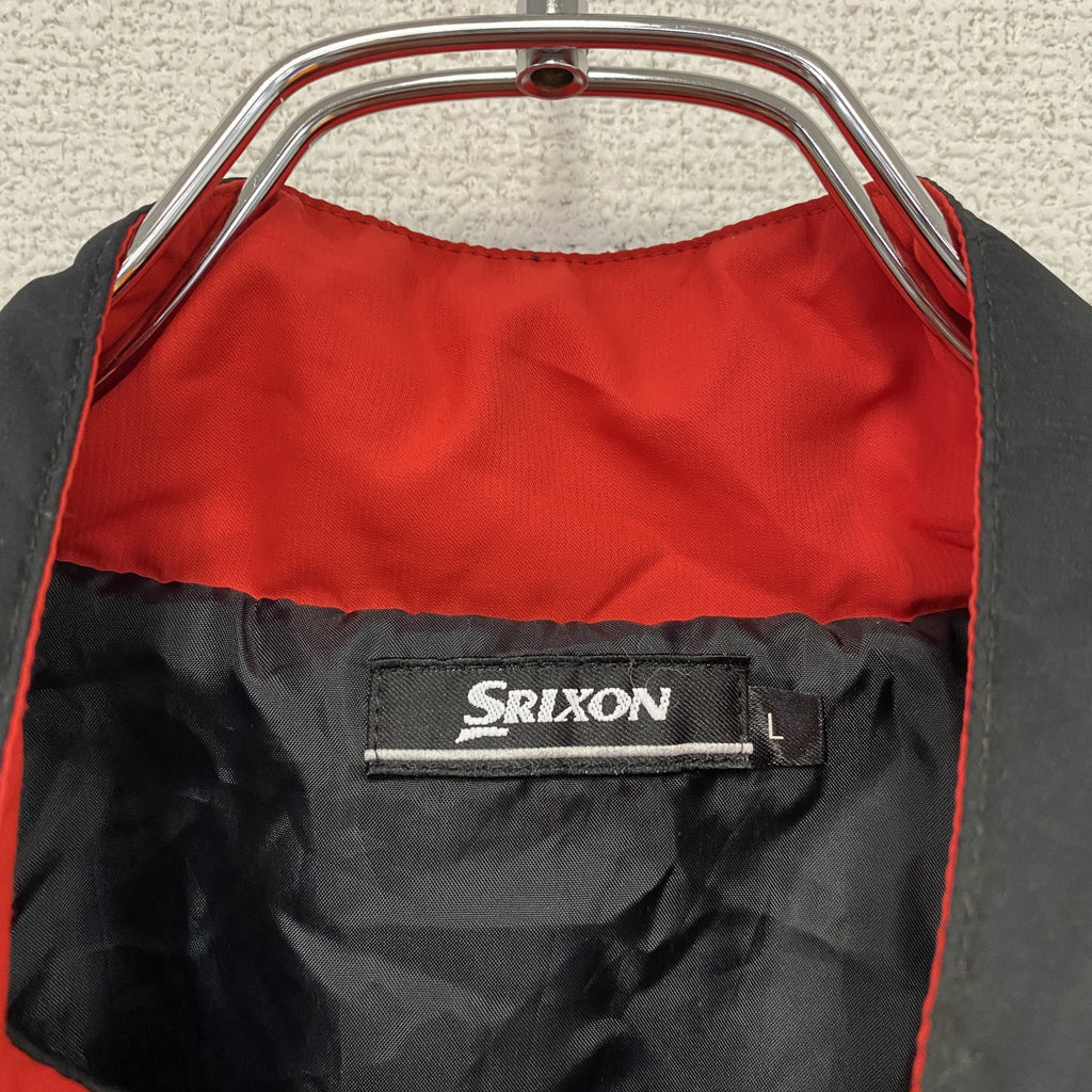 SRIXON　スリクソン　ジャージセットアップ　トラックジャケット　トラックパンツ　中綿入り　刺繍ロゴ　黒　ブラック　Lサイズ　古着