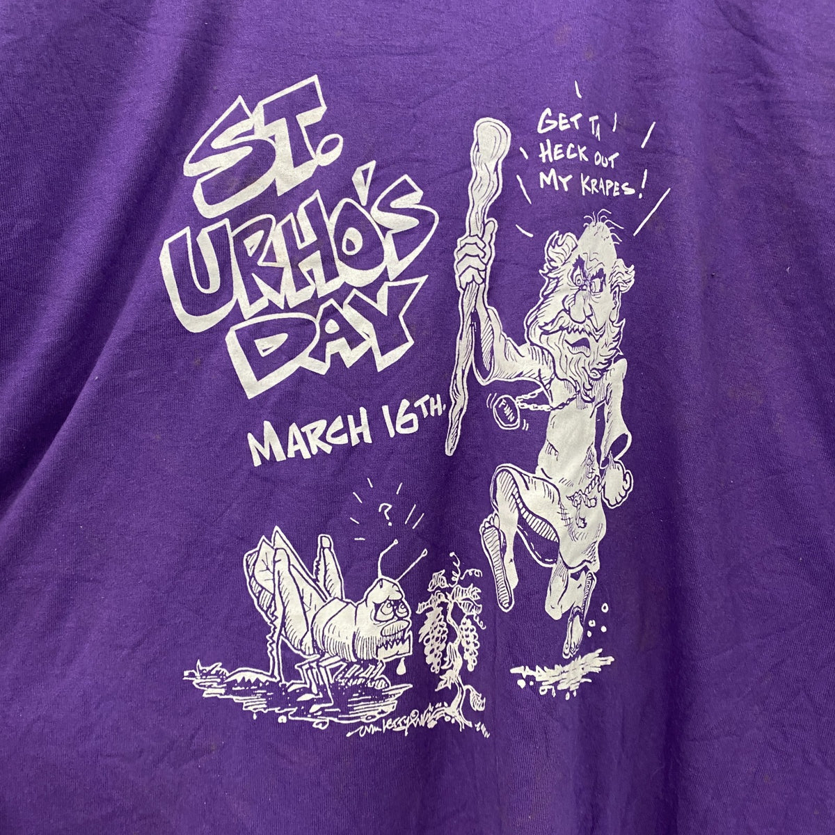 90s　BEST　FRUIT OF THE LOOM　半袖プリントTシャツ　シングルステッチ　ヴィンテージ　紫　パープル　XLサイズ　古着