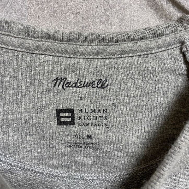 古着 used　Madewell × Human Rights　長袖プリントスウェット　トレーナー　グレー　Sサイズ