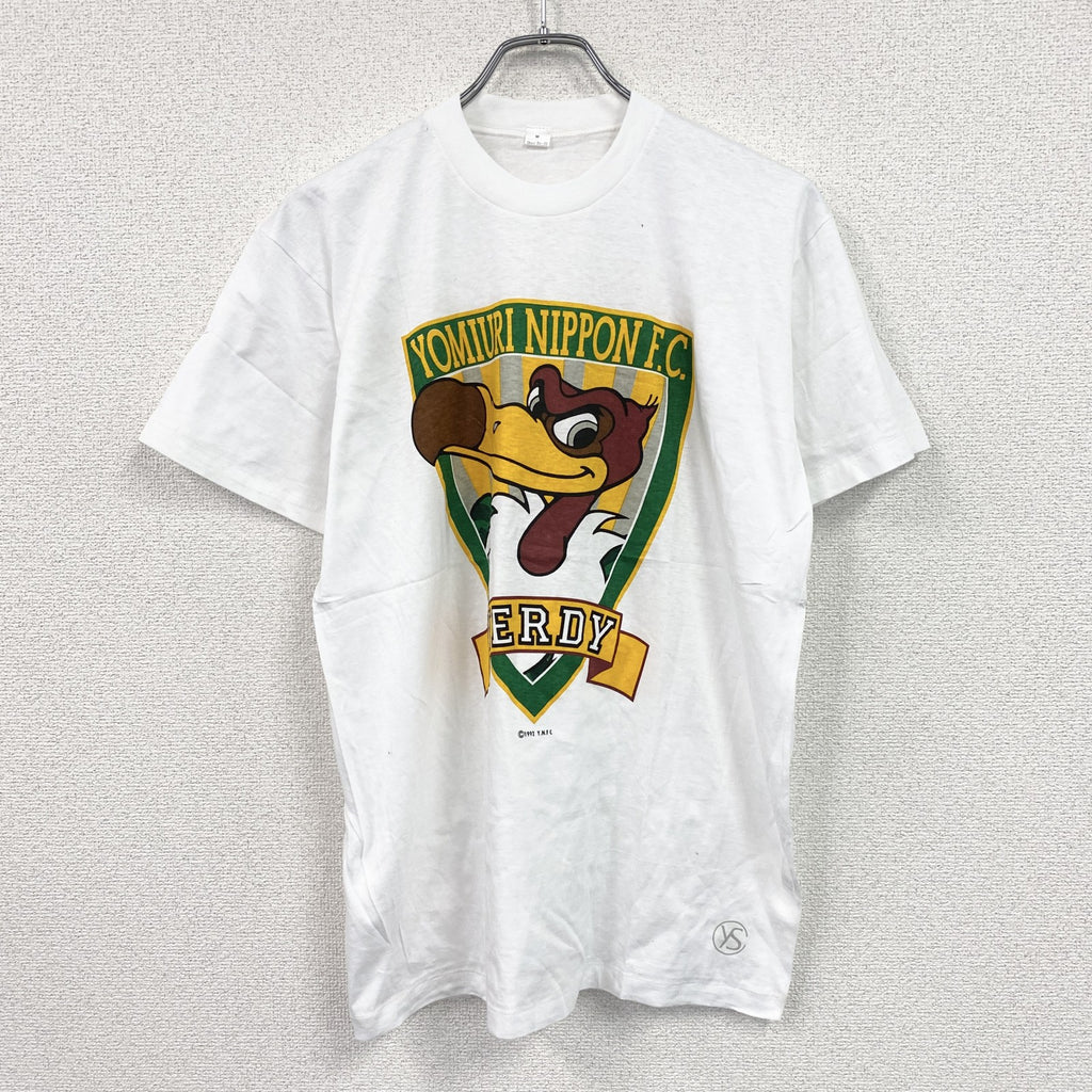読売ヴェルディ　半袖プリントTシャツ　サッカー　シングルステッチ　白　ホワイト　Ｍサイズ　古着