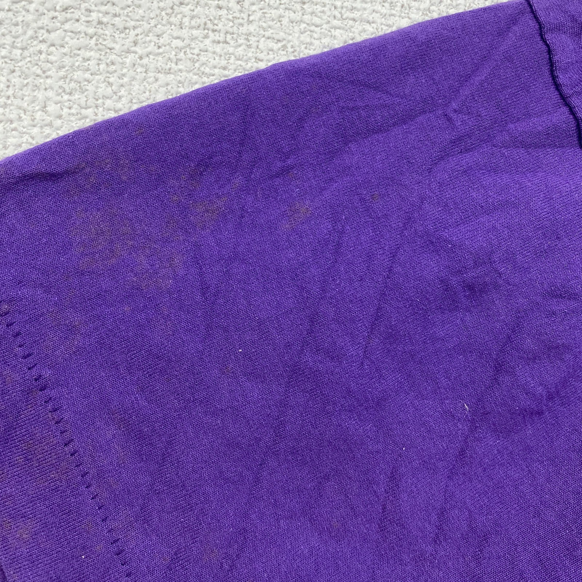 90s　BEST　FRUIT OF THE LOOM　半袖プリントTシャツ　シングルステッチ　ヴィンテージ　紫　パープル　XLサイズ　古着