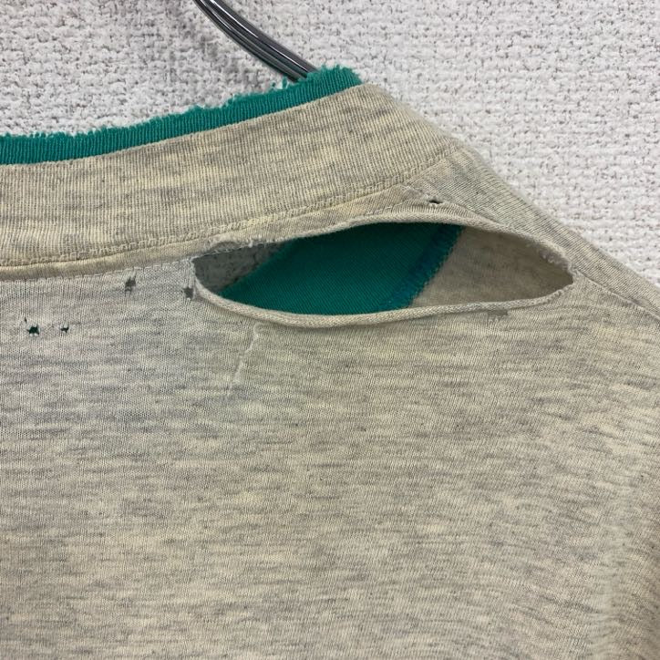 CALCRU　カルクルー　半袖プリントTシャツ　シングルステッチ　ヴィンテージ　霜降りグレー　Lサイズ　古着