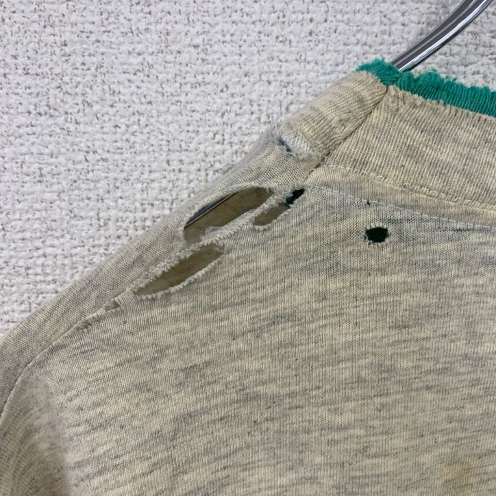 CALCRU　カルクルー　半袖プリントTシャツ　シングルステッチ　ヴィンテージ　霜降りグレー　Lサイズ　古着