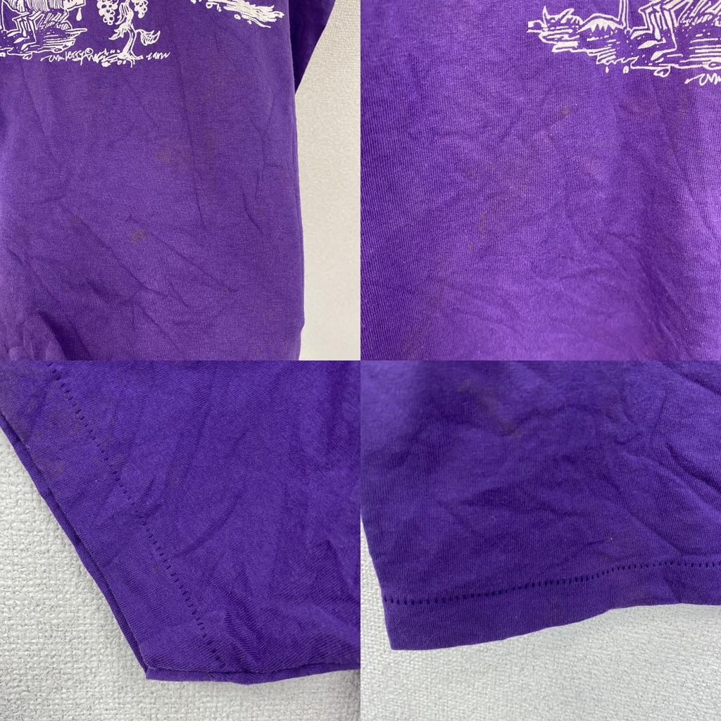90s　BEST　FRUIT OF THE LOOM　半袖プリントTシャツ　シングルステッチ　ヴィンテージ　紫　パープル　XLサイズ　古着