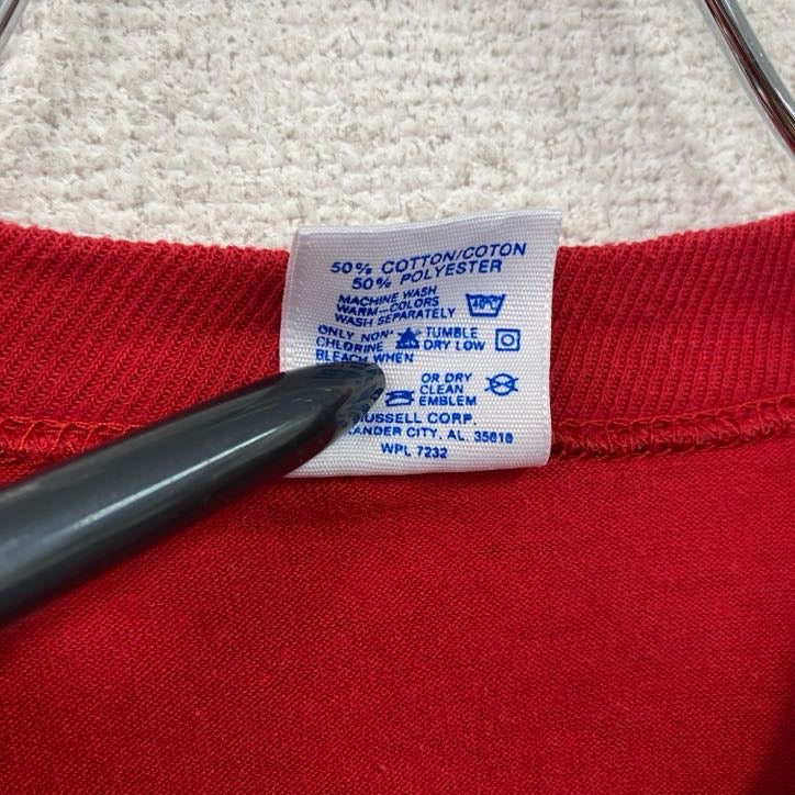 JERZEES　ジャージーズ　半袖プリントTシャツ　カレッジT　ヴィンテージ　シングルステッチ　赤　レッド　Mサイズ　古着
